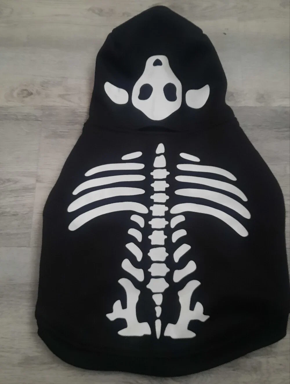 Victoria's Secret PINK Black Skeleton Print Hooded Pet Sweatshirt